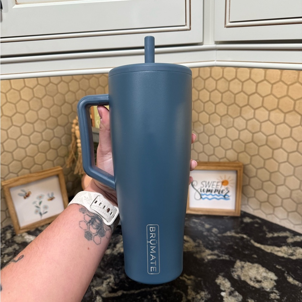 Blue Tumbler with Handle